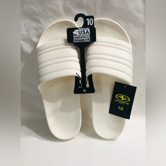 Women’s white  tunnel  Slide Sandals slip on lightweight open toe.10 - Picture 1 of 6